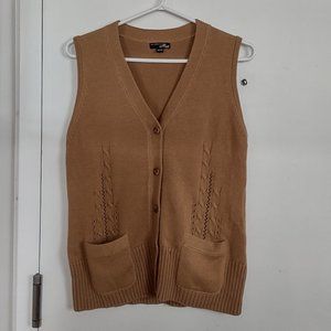 Tan button-up vintage sweater vest